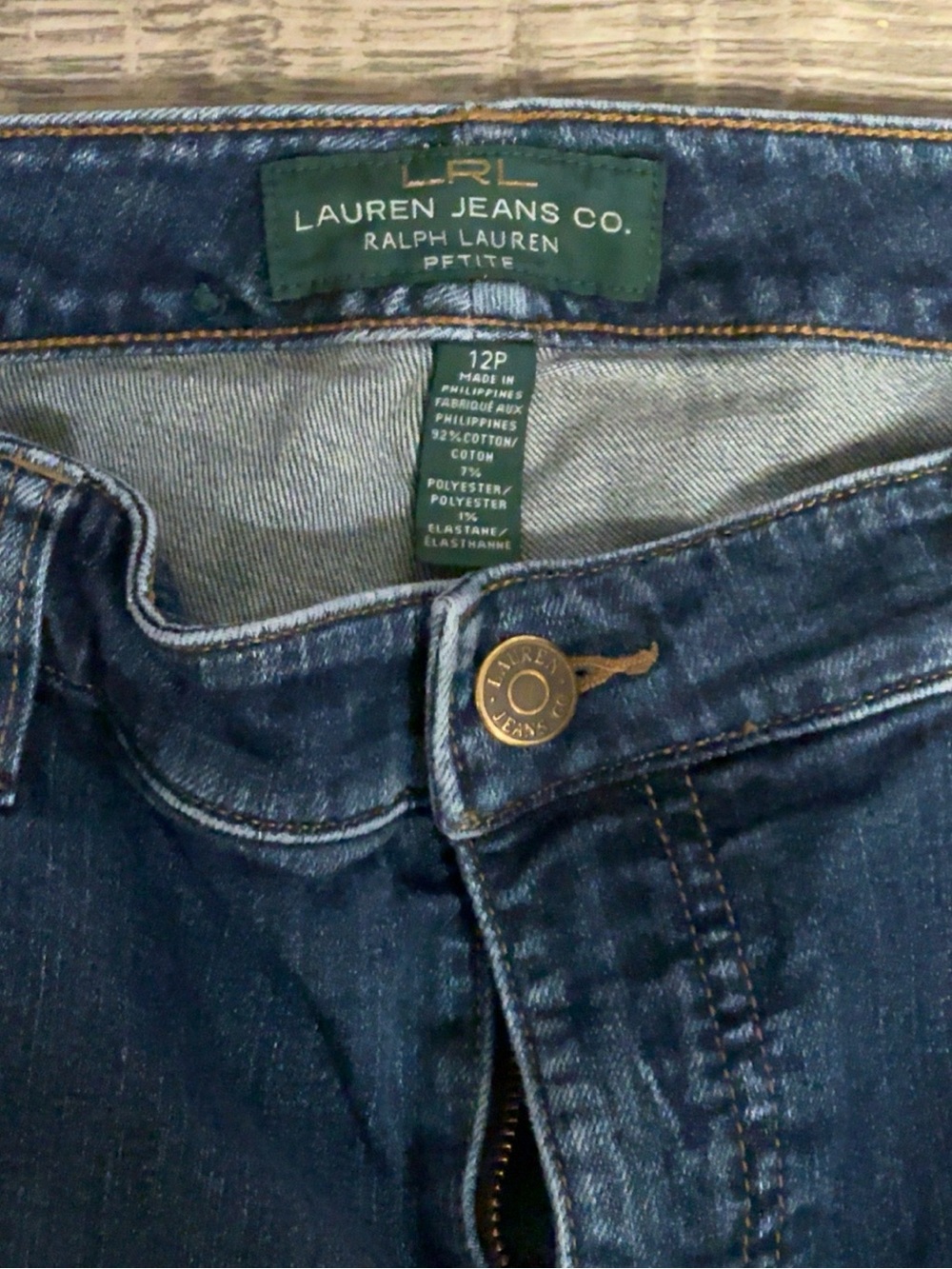 Lauren Ralph Lauren LRL Women’s Straight Leg Stretch Jeans Dark Wash Petite 12P - Picture 5 of 6